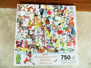Rare Whitlark One Hundred & One Horses & A Shoe 750 Piece Puzzle Ceaco