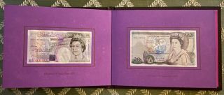 Great Britain 20 Pounds 1970,  1991 The Same Numbers 999785 Unc Rare In Booklet