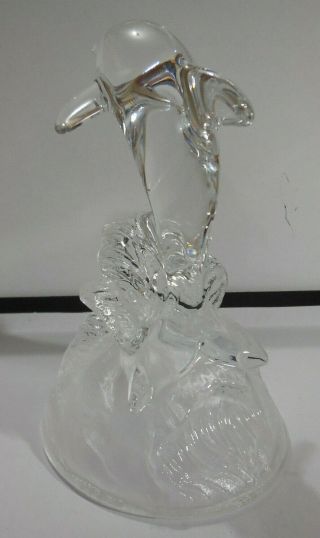 VINTAGE RARE DOLPHIN CRYSTAL D ' ARQUES FRANCE ORNAMENT FIGURINE PAPERWEIGHT (1) 2