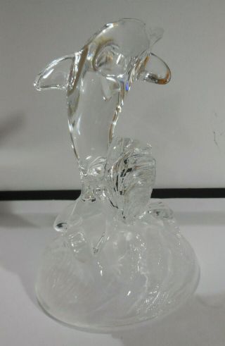 VINTAGE RARE DOLPHIN CRYSTAL D ' ARQUES FRANCE ORNAMENT FIGURINE PAPERWEIGHT (1) 3