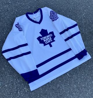 Vintage Toronto Maple Leafs Nhl Hockey Jersey By Ccm Rare 90s White
