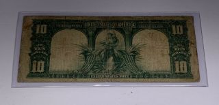 1901 United States $10 Ten Dollars Bison Red Seal Large Legal Tender Note (Rare) 2