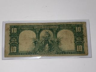 1901 United States $10 Ten Dollars Bison Red Seal Large Legal Tender Note (Rare) 4