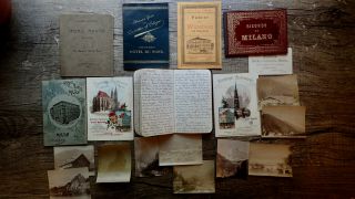 Circa 1886 Handwritten Travel Diary Europe England Wife Of Noted Naturalist Rare
