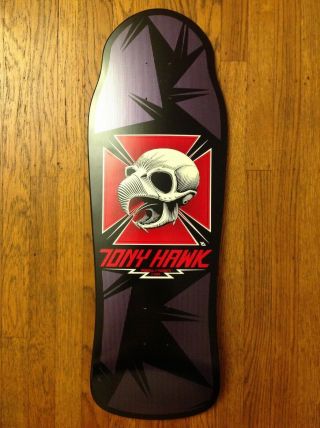Rare Tony Hawk Powell Peralta Bones Brigade Series 5 Black / Purple Skateboard
