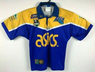Classic Nrl Vintage Parramatta Eels Jersey Youth Size Signed On Field Nrl Rare