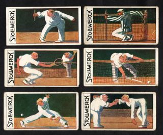 Tennis Match Rare Series 485 Stollwerck German Card Set 1911 Sport Comedy