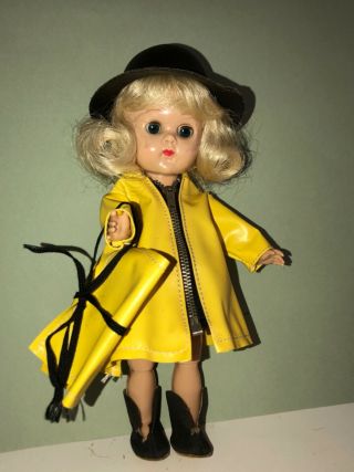 Vintage Vogue Ginny Doll In Her 1955 Medford Tagged Raincoat
