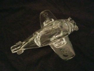 Antique 1940s Victory Glass Co.  Candy Container " Airplane Us P - 51 " Ww2 Mini