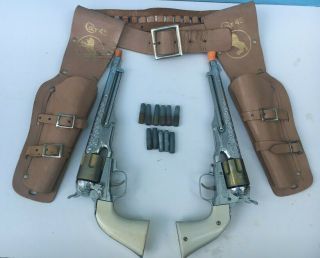 Rare Hubley Colt.  45 Double Cap Gun Holster Rig
