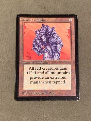 Limited Edition Beta Gauntlet Of Might Mtg Magic: The Gathering (heavy Play)