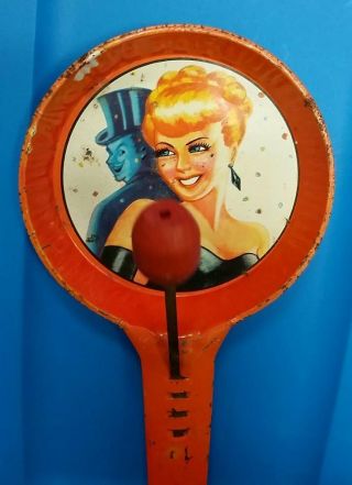 Rare Vintage Years Or Party Pan Noisemaker Us Metal Toy Mardi Gras
