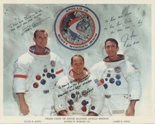 Rare Apollo 15 Crew Signed Photo