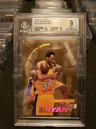 Kobe Bryant 2000 Ultra Gold Medallion 10 W/shaq - Bgs 9.  5 X 3 Rare