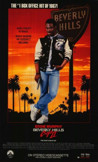 Movie Poster Beverly Hills Cop Ii 23x37” 1987 Vintage Classic Eddie Murphy Rare