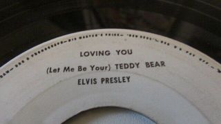 ELVIS PRESLEY MEGA RARE DEALER ' S PREVIEW 45 SDS - 7 - 2 RCA VICTOR LOVING YOU /TEDDY 3