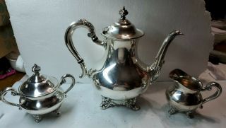 Vintage Reed & Barton Regent P5600 3 Pc Silverplate Tea Set Teapot (bin 163)