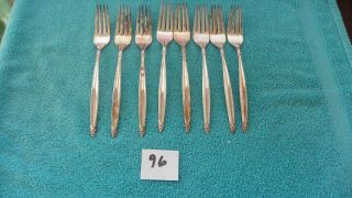 Set Of 8 1847 Rogers Bros.  Garland Dinner Forks Silver Plate