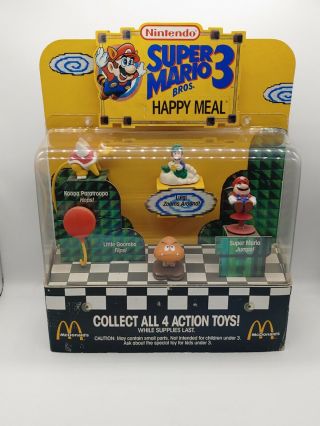 Mcdonalds Mario Bros.  3 Happy Meal Store Toy Display 1990 Rare