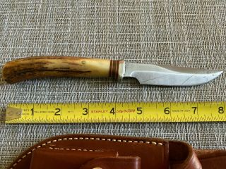 Rare Vintage Randall Made Model 8 - 4 " Trout And Bird Knife,  Pinned Stag Handle