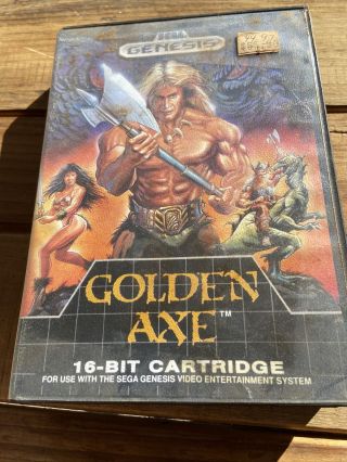 Rare Golden Axe (sega Genesis,  1989) Authentic Complete Game Cib Box Boxed.