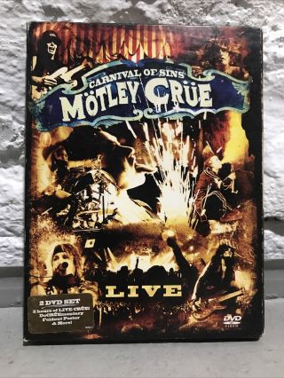 Motley Crue - Carnival Of Sins Live Dvd 2005 2 - Disc Set Rare Oop W/ Poster Nm,