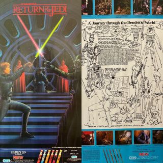 Rare Double Sided Star Wars Poster Return Of The Jedi Oral - B Promo Poster 1983