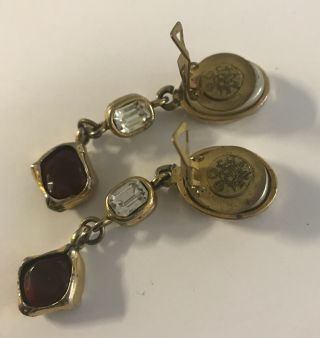 Vintage Rare CHANEL Paris Gold Tone Gripoix Glass Earrings Nina Griscom 3