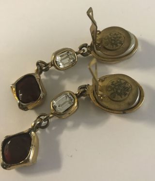 Vintage Rare CHANEL Paris Gold Tone Gripoix Glass Earrings Nina Griscom 4
