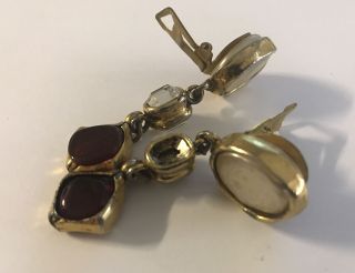 Vintage Rare CHANEL Paris Gold Tone Gripoix Glass Earrings Nina Griscom 6