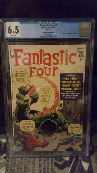 Fantastic Four 1 Cgc 6.  5 Silver Age Golden Record Reprint 1966 White Pgs,  Rare