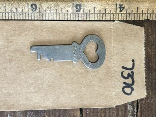 Antique Heart Shaped Eagle Lock Co.  22U7 Steamer Trunk Chest Key Padlock - 7370 3