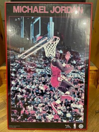 Chicago Bulls - Michael Jordan Signed 1985 Dunk Contest Framed Poster Rare