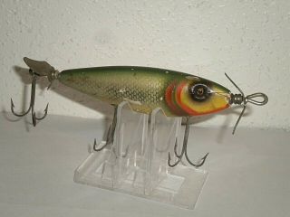 Vintage Florida Shiner Wood Fishing Lure - Glass Eyes