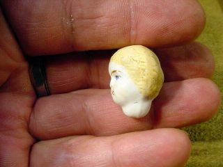 excavated small vintage painted bisque swivel doll head age 1890 German A 15470 3