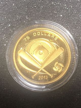 Rare - 2013 $75 Pure Gold Coin World Baseball Classic Canada Baseball Diamond