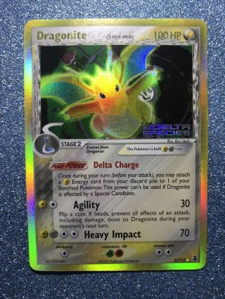 Pokemon Card Delta Species Rare Reverse Holo 3/113 Dragonite - Nm