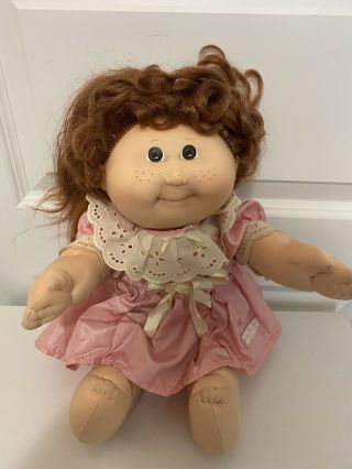 Cabbage Patch Kids Doll With Growing Hair Vintage 1987 Red Curls Signed