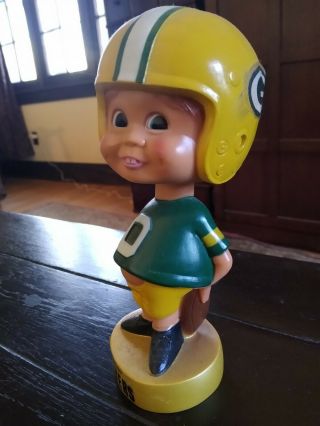 VINTAGE Rare 1975 NFL Green Bay Packers Bobble Head Doll Figure Bobbing 2