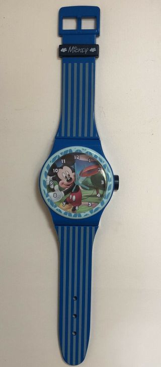 Rare Vintage Disney Mickey Mouse Blue Giant Wall Watch Clock - &