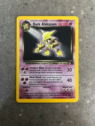 Pokemon Tcg Cards Dark Alakazam 1/82 Team Rocket Holo Rare Lp