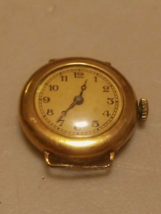 Antique Ladies Le Coultre 15 Jewels Solid 14k Gold Watch Running