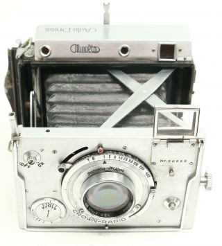 Rare Minolta Auto Press Camera Rangefinder Nippon Promar 105mm F3.  5 Lens Japan