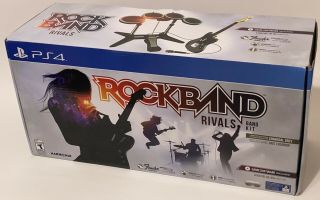 Rock Band 4 Rivals Ps4 Playstation 4 Rare Charcoal Jaguar Guitar Mic Drums Game