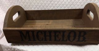 Vintage Extremely Rare Michelob Beer Bar Style Wood Serving Tray Man Cave Bar 3