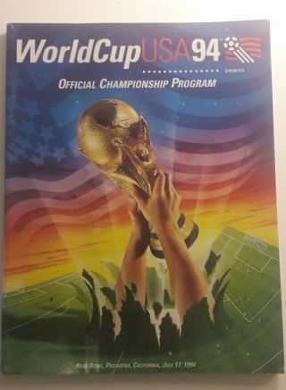 1994 Usa World Cup Final Programme Brazil V Italy Rare