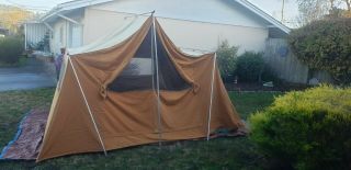 RARE Vintage Coleman Holiday Tent Model 8430 - 720 Canvas Cabin 12x9 Camp 1967 3