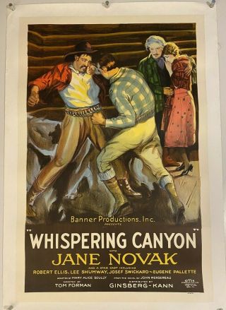 Whispering Canyon (ginsberg - Kann,  1926).  1sh Linen A Rare And Stunning Poster