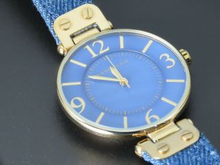 Ladies Anne Klein Blue Denim Leather Band Quartz 10/9168 Wristwatch Y121e