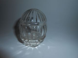 Rare Vtg Art Deco Clear Glass Barrel Shaped Bird Cage Feeder/seed/water Bowl